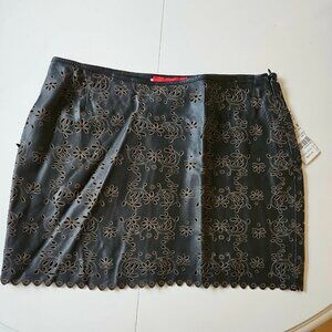 Nappa Angello Leather Micro Mini Skirt, Sz 8 New with tag